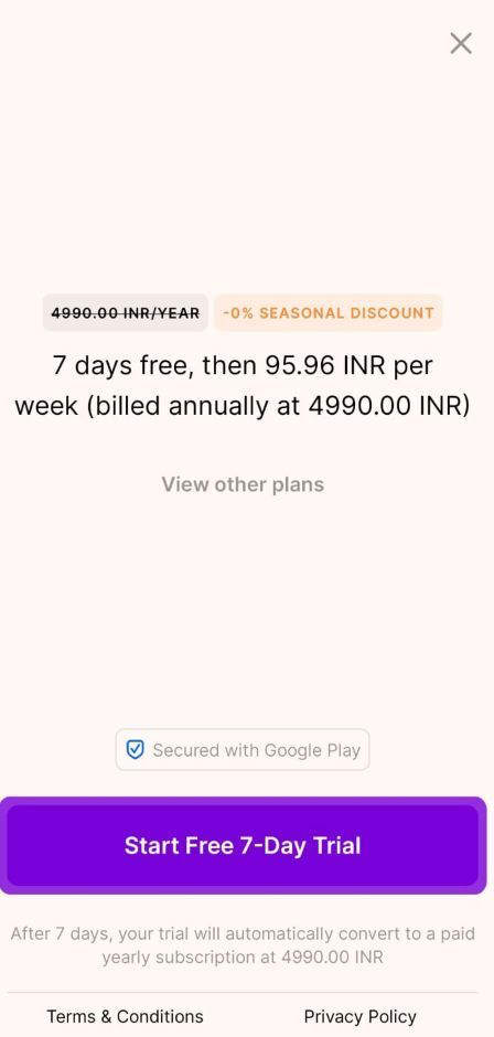 Headway paywall: Start Free 7-Day Trial