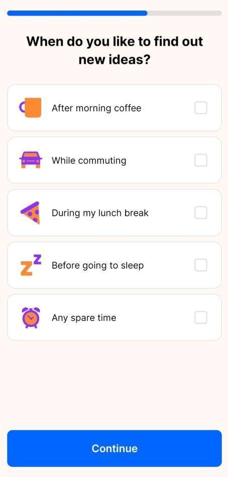 Headway: When do you like to find out new ideas?