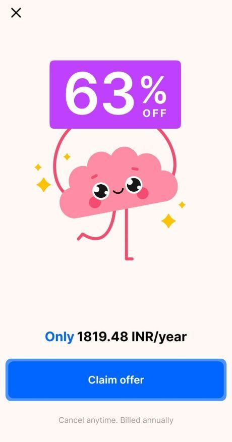 Headway 63% off exit discount